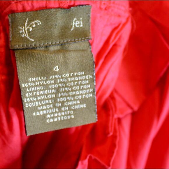 Fei Red A Line Mini Apron Dress Ruffles Size 4 - Picture 4 of 4